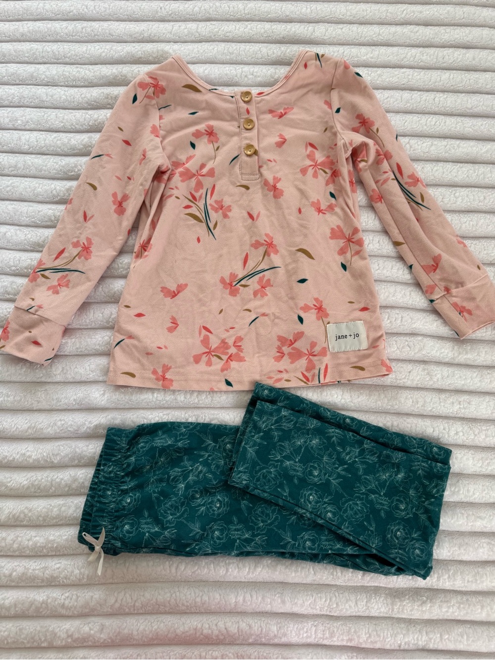 Jane + Jo lounge set, Pink green Floral Pajamas
